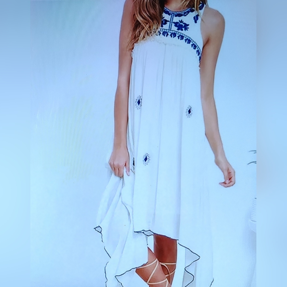 NEW Anthropologie X Raga Boho-chic Embroidered Flowy Goddess Dress Women's Sz Sm - Picture 8 of 10